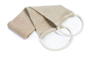Linen exfoliating bath belt