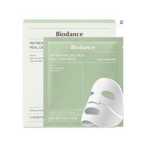 BIODANCE Refreshing Sea Kelp Real Deep Mask Zestaw Kojąco-Nawilżających Maseczek do Twarzy 4szt/34g