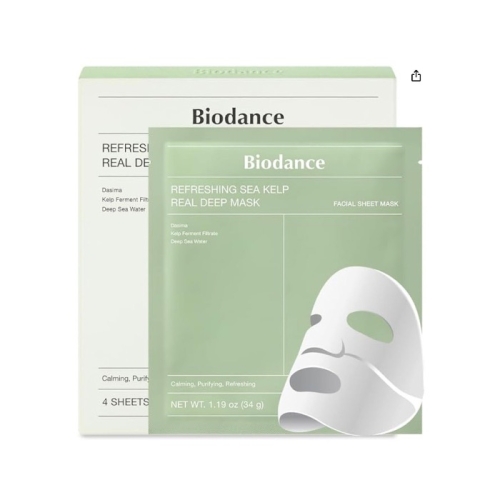 Biodance Refreshing Sea Kelp Real Deep Mask 4 × 34 g – koreańska hydrożelowa maska z algami